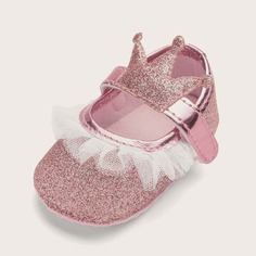 Блестящие балетки с короной для девочек Shein