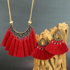 Серьги и ожерелье с бахромой Shein