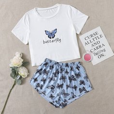 Животный Повседневный Пижама Shein