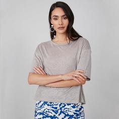 Футболка оверсайз из 100% льна Shein
