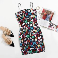 буква Повседневный Платье Shein