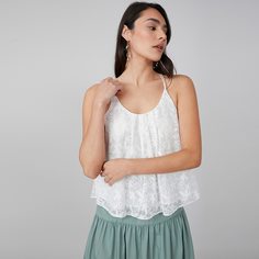 Топ-халтер с вышивкой Shein