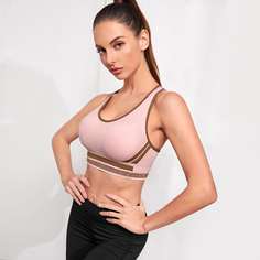 с разрезом Полосатый Спортивные бюстгальтеры Shein