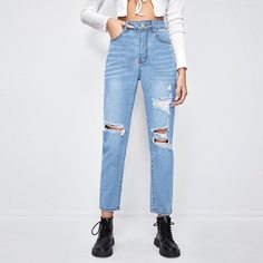 Рваные джинсы Shein