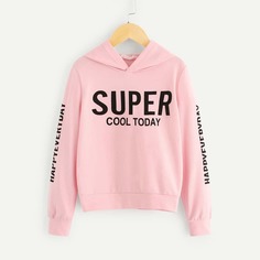 Для девочек толстовка с принтом букв Shein