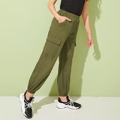 Брюки с карманом для девочек Shein