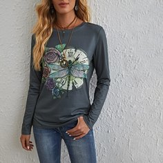 Животный Повседневный Футболки Shein