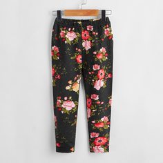 Цветочный Повседневный Леггинсы для девочек Shein
