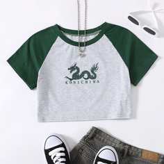 буква Повседневный Футболки Shein