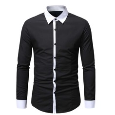 Контрастная отделка Работа Мужские рубашки Shein