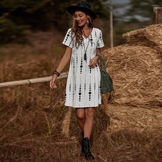 В горошек Повседневный Платье Shein