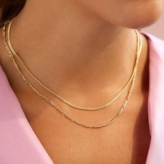 2шт золотое ожерелье Shein