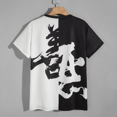 Мужская футболка с вышивкой в ​​китайский узор Shein