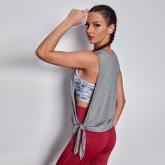 Спортивная майка с узлом Shein