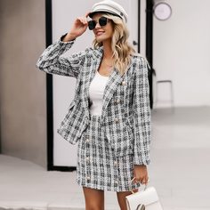 облегающая твидовая юбка в клетку Shein