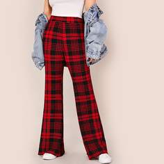 Расклешенные брюки в клетку Shein