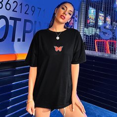 Футболка оверсайз с вышивкой Shein