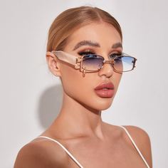 Солнечные очки в металлической оправе Shein