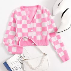 Однобортный кардиган в клетку Shein