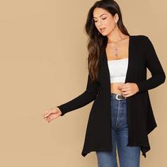 Асимметричное трикотажное пальто Shein
