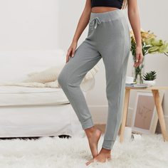 Однотонные домашние брюки с узлом Shein