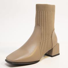 Сапоги-носки с массивным каблуком и квадратным носком Shein