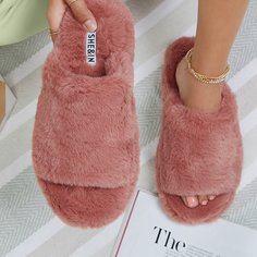 Шлепанцы из искусственного меха Shein