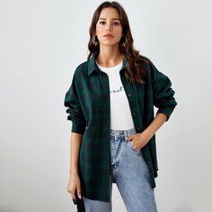 Однобортная блузка в клетку Shein