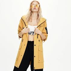 Пальто с капюшоном и карманом на кулиске Shein