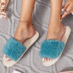 Шлепанцы из искусственного меха Shein