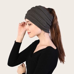 Однотонная вязаная шапка Shein
