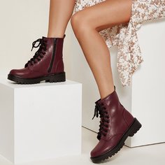 Сапоги с молнией из искусственной кожи Shein