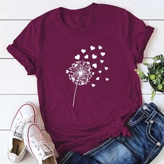 Растения Повседневный Размер плюс футболка Shein