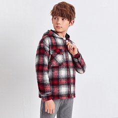 на молнии Клетчатый Институтский Куртки для мальчиков Shein