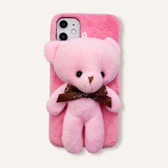 Плюшевый чехол для iPhone с медведем Shein