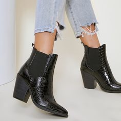 Ботинки челси из искусственной кожи крокодила Shein