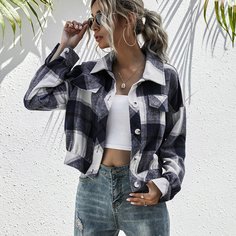 Пуговица Клетчатый Институтский жакеты Shein