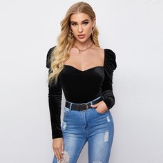 Одноцветный Элегантный Блузы Shein