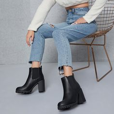 Одноцветный Сапоги Shein