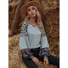 Клетчатые изображения Повседневный Свитшоты Shein