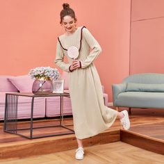 с оборками Повседневный Платья-свитеры Shein