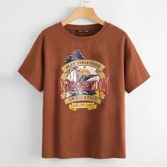 буква Повседневный Футболки Shein