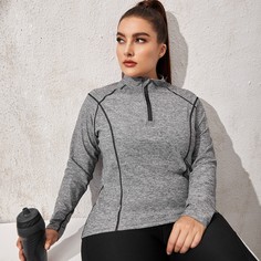 Контрастная отделка Спортивные топы размера плюс Shein