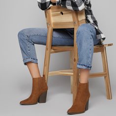 Коричневые ботинки из искусственной кожи с молнией Shein