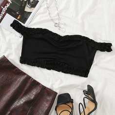 Кроп топ с оборкой Shein