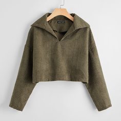 Вязаная короткая футболка оверсайз Shein
