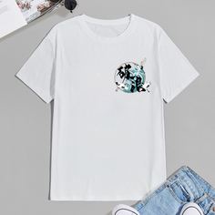 Мужская футболка с оригинальным принтом Shein