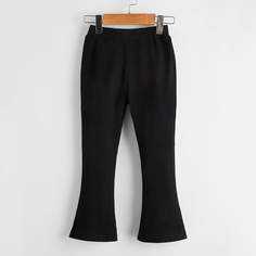 Вязаные расклешенные брюки в рубчик для девочек Shein