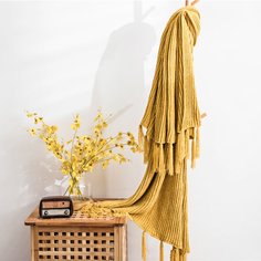 Вязаное одеяло с бахромой Shein