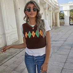 Трикотажный жилет с узором Shein